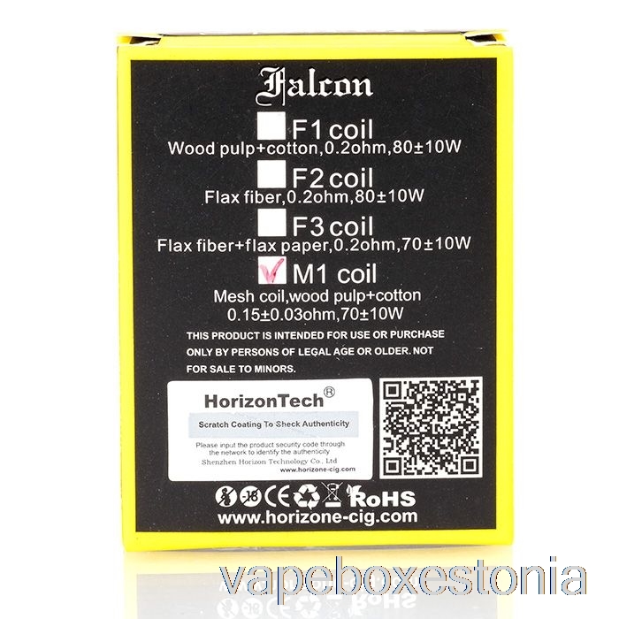 Vape Box Estonia Horizon Falcon Asenduspoolid 0,15ohm M1 Mesh Coils